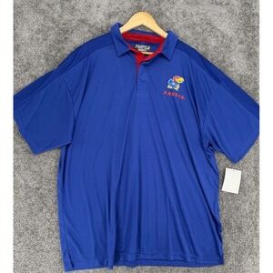 Profile Varsity Kansas Jayhawks Polo Shirt Mens 2XL Big Tall NWT Blue NCAA New